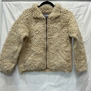Avatar Pachamama Wool Hand Knit Jacket Made In Nepal NWT Vintage‎ Chunky Warm